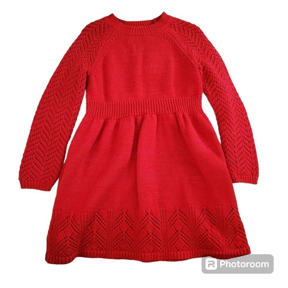 Cat and Jack red sparkle crochet Sweater size 5 T. ^